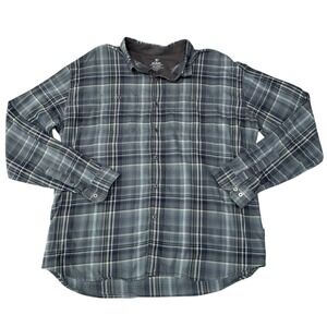 KUHL Plaid Button Up Shirt Mens XXL Gray Blue Long Sleeve Outdoor Hiking